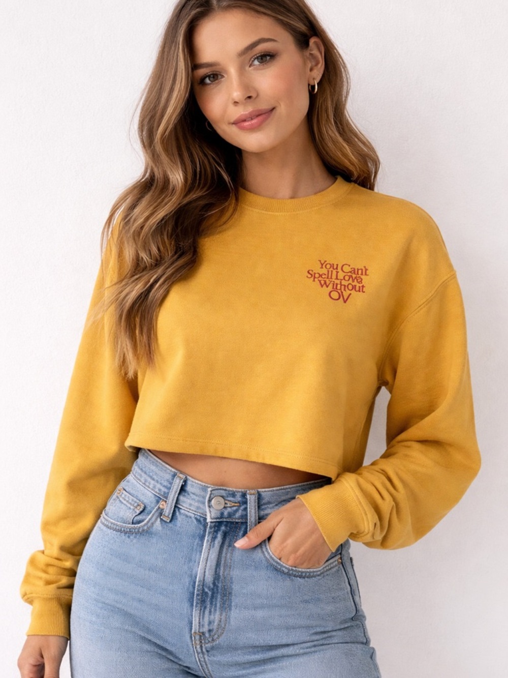 Outdoor Voices Mustard Yellow Sweatshirt Love without OV
